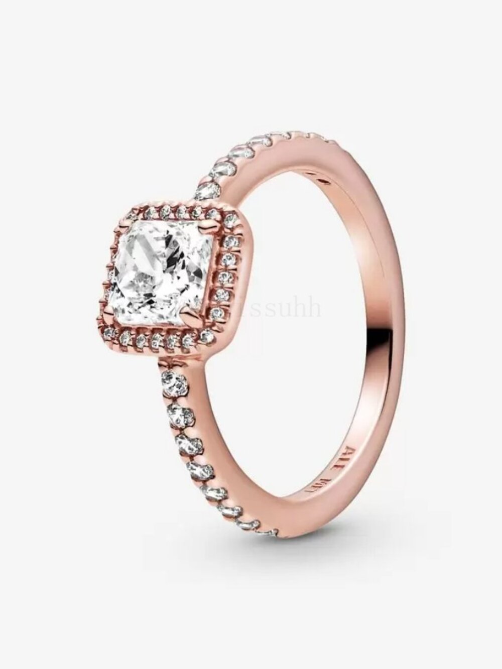 Pandora Square Sparkle Halo Ring